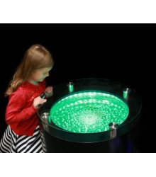 Apvalus burbulų stalas su LED šviesomis