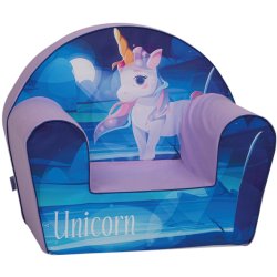 Melsvas foteliukas "Unicorn"