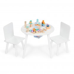 Baltas staliuko komplektas su 2 kėdėmis