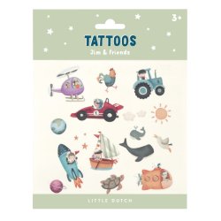 Little dutch vaikiškos laikinos tatuiruotės "Jim and Friends"