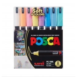 POSCA markerių rinkinys PC1MR 8 vnt. - pastelinės