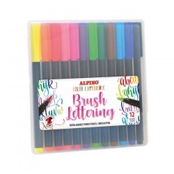 Akvareliniai flomasteriai dėkle ''Alpino'' 12 spalvų
