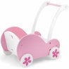 Viga medinis rožinės spalvos vežimėlis lėlytėms