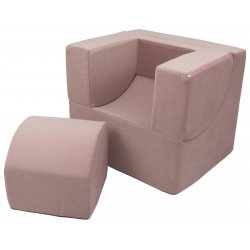 Violetinis fotelis gultas su mini staliuku - Folded