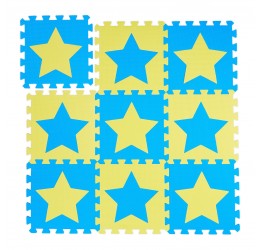 Žaidimų kilimėlis - puzlė "Žvaigždelė" mėlyna/geltona