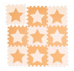 Žaidimų kilimėlis - puzlė "Žvaigždelė" oranžinė/kreminė