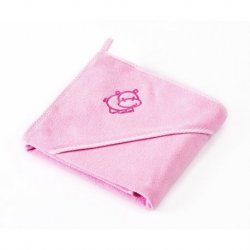 Rožinis rankšluostis su gobtuvu 80x80 cm