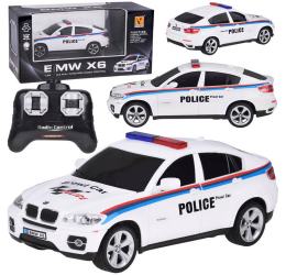 RC sportinis baltas policijos automobilis BMW X6