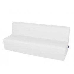 Minkšta trivietė sofa su PVC danga - balta