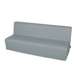 Minkšta trivietė sofa su PVC danga - pilka