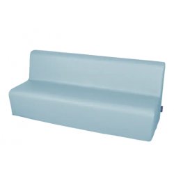 Minkšta trivietė sofa su PVC danga - šviesiai mėlyna