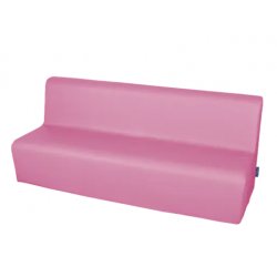 Minkšta trivietė sofa su PVC danga - rožinė