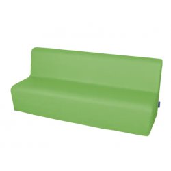 Minkšta trivietė sofa su PVC danga - žalia