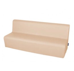 Minkšta trivietė sofa su PVC danga - kreminė