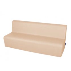 Minkšta trivietė sofa su PVC danga - kreminė