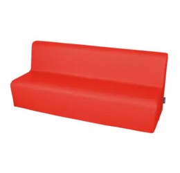 Didelė trivietė sofa su PVC danga - raudona