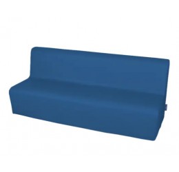 Didelė trivietė sofa su PVC danga - tamsiai mėlyna