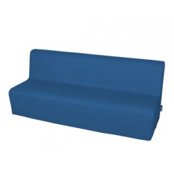 Didelė trivietė sofa su PVC danga - tamsiai mėlyna