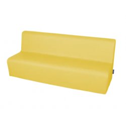 Didelė trivietė sofa su PVC danga - geltona