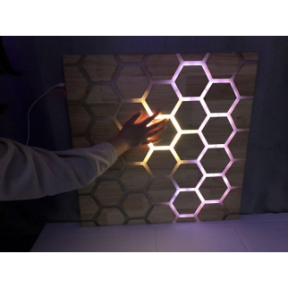 Interaktyvus sieninis šviesų skydelis Honeycomb