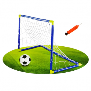 Futbolo vartai su kamuoliu ir pompa