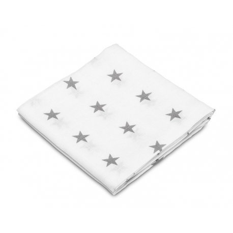 Baltas vystykliukas su žvaigždelėmis 70x80 cm