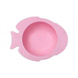 Rožinis KIDODO dubenėlis su prilimpančiu dugnu - "Žuvytė"