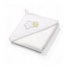 Baltas BabyOno rankšluostis su gobtuvu - Žvaigždutė 76x76 cm