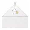 Baltas BabyOno rankšluostis su gobtuvu - Žvaigždutė 76x76 cm
