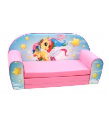Rožinė sofa - "Spindintis ponis"