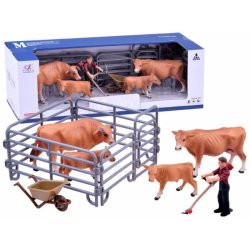 Gyvūnų figūrėlės - karvės su ūkininku
