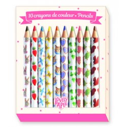 Djeco 10 mini spalvotų pieštukų