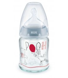 Stiklinis buteliukas - mini Pooh 0-6 mėn / 120 ml