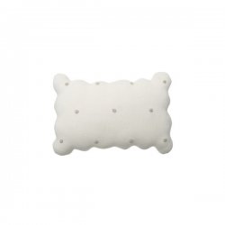 Dramblio kaulo spalvos megzta pagalvėlė „Sausainėlis“