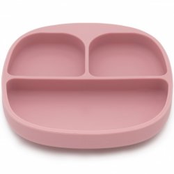 KOOLECO silikoninė lėkštė su skyreliais (rožinė)